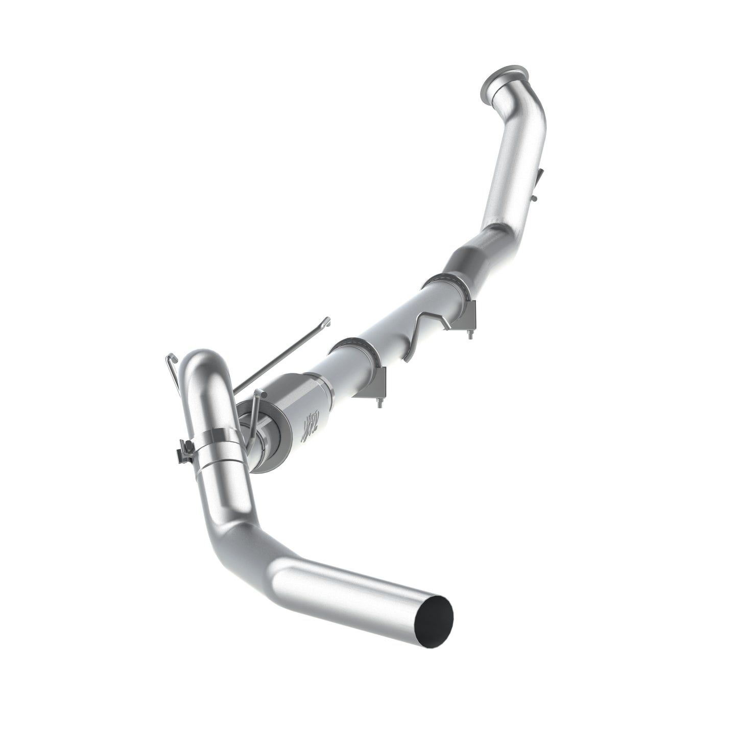4” Turbo Back, Race System, no bungs, with muffler, AL, 2010-2012 RAM 2500/3500 6.7L