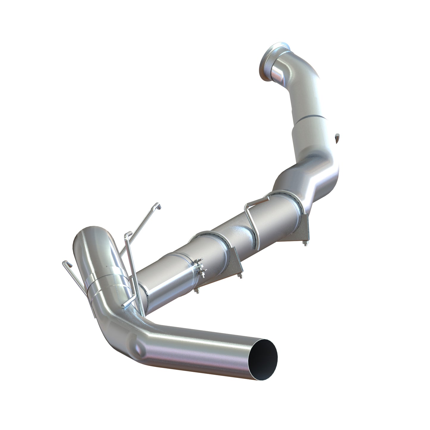 5” Turbo Back, Race System, no bungs, without muffler, AL, 2010-2012 RAM 2500/3500 6.7L