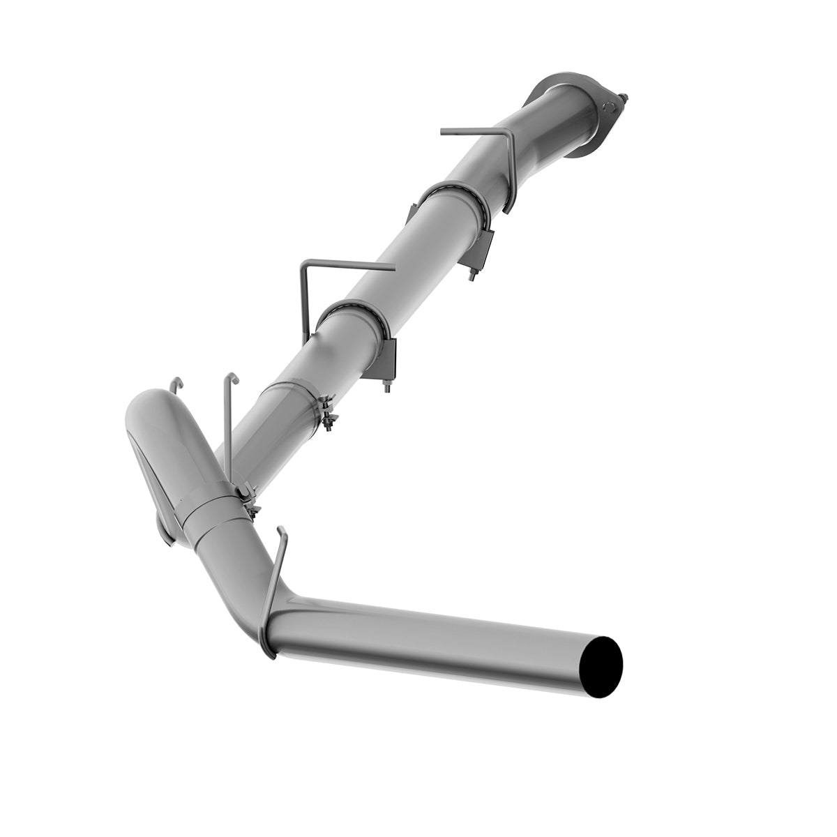 4" Down Pipe Back, Race System, without bungs, without muffler, - PLM Series, 2008-2010 Ford F250/350/450 6.4L