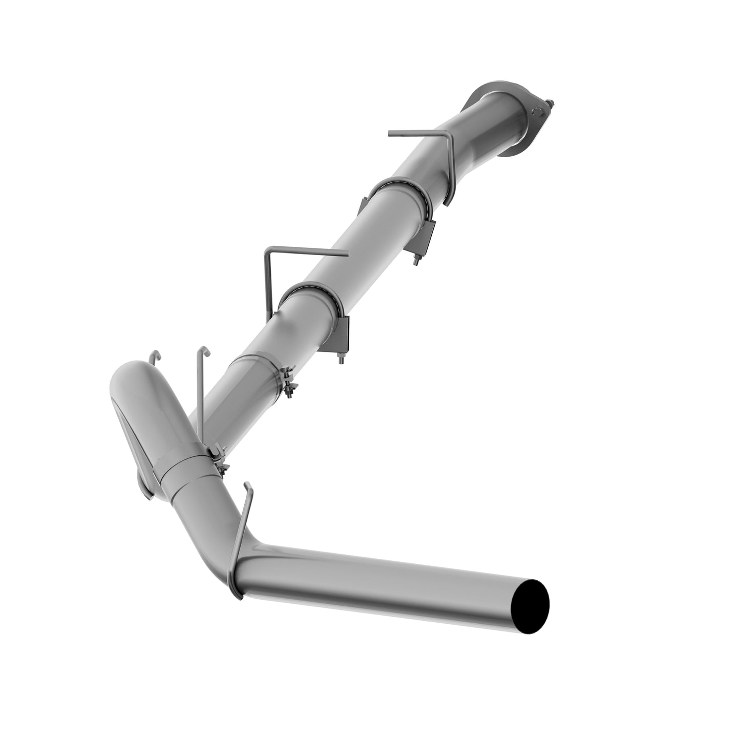4" Down Pipe Back, Race System, without bungs, without muffler, - SLM Series, 2008-2010 Ford F250/350/450 6.4L