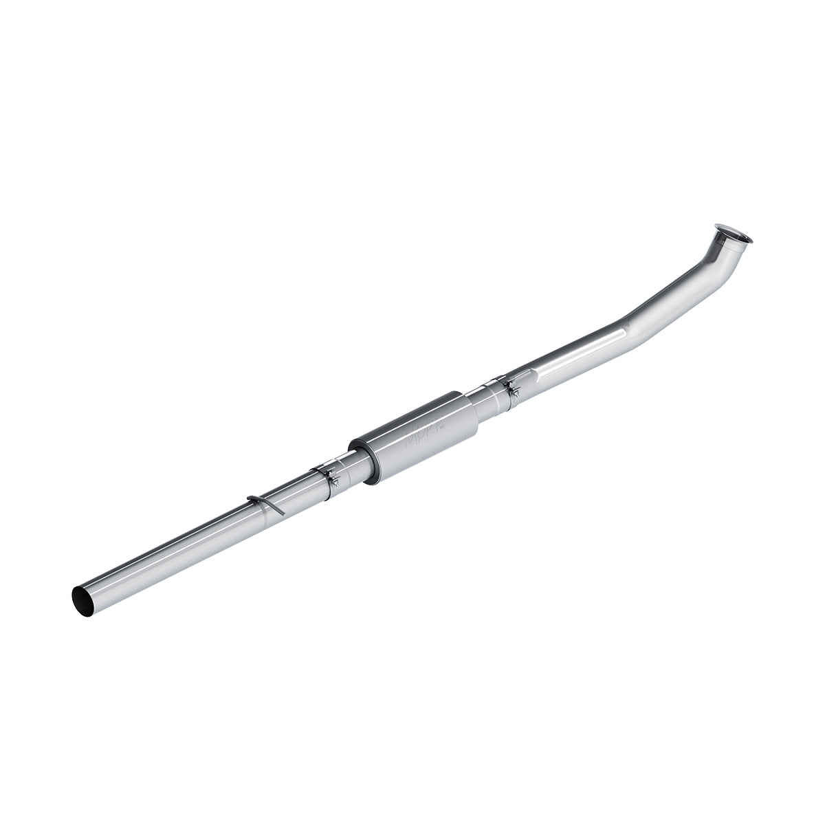 4" Race Pipe, without bungs, with muffler, AL, 2007.5-2012 RAM 2500/3500 6.7L