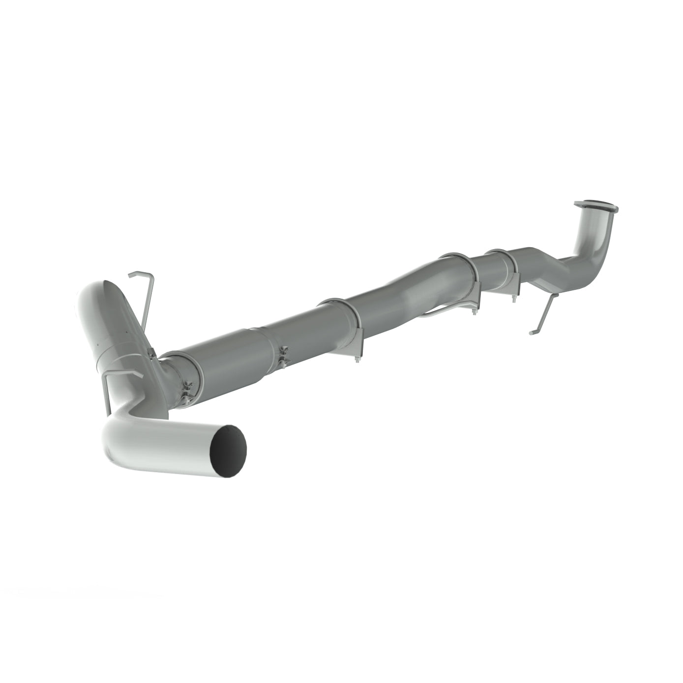 5" Down Pipe Back, Race System, without bungs, with muffler, AL, 2015.5-2016 Chevy/GMC 2500/3500 HD