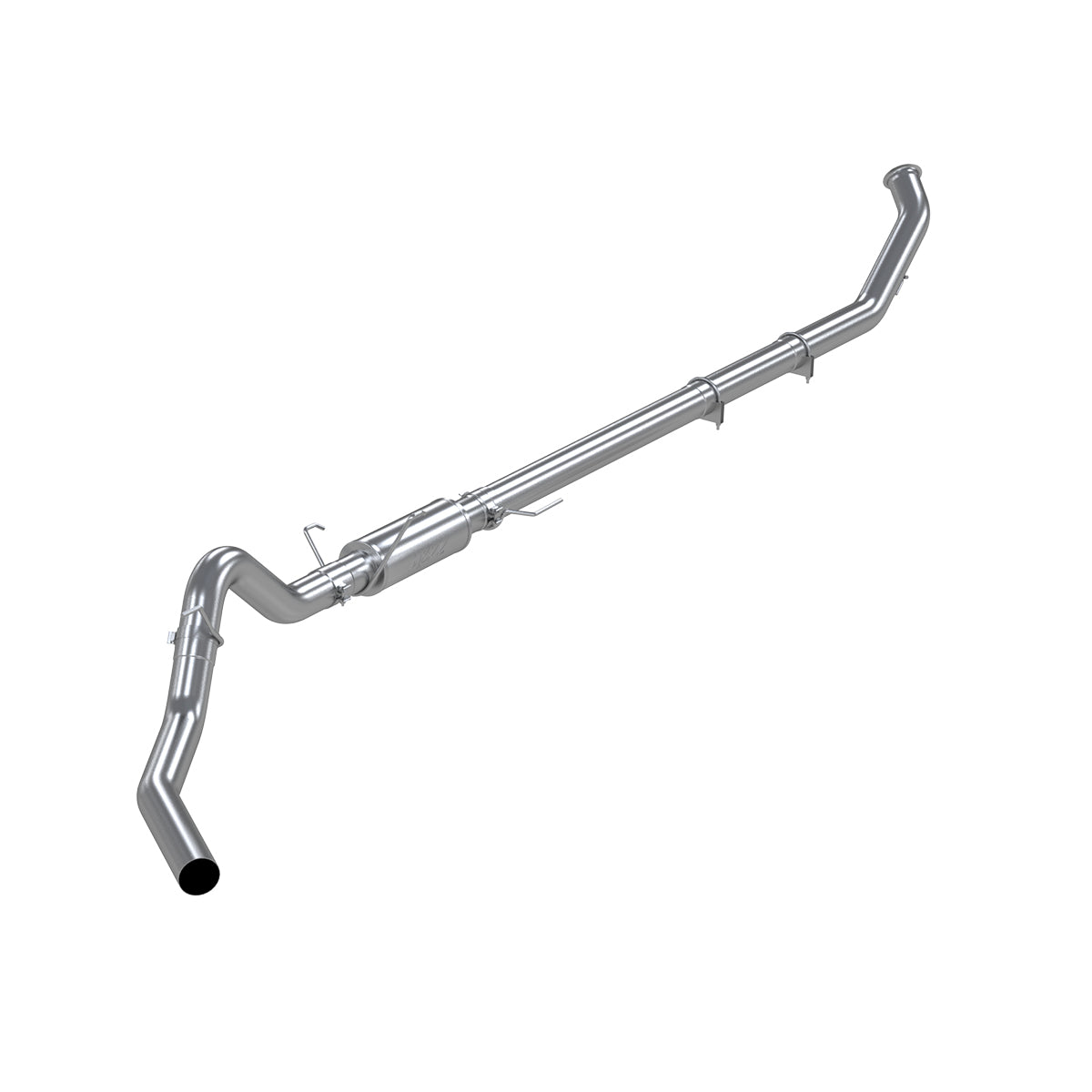 4" Turbo Back, Race System with muffler, AL, 2007-2009 RAM 2500/3500 Cummins