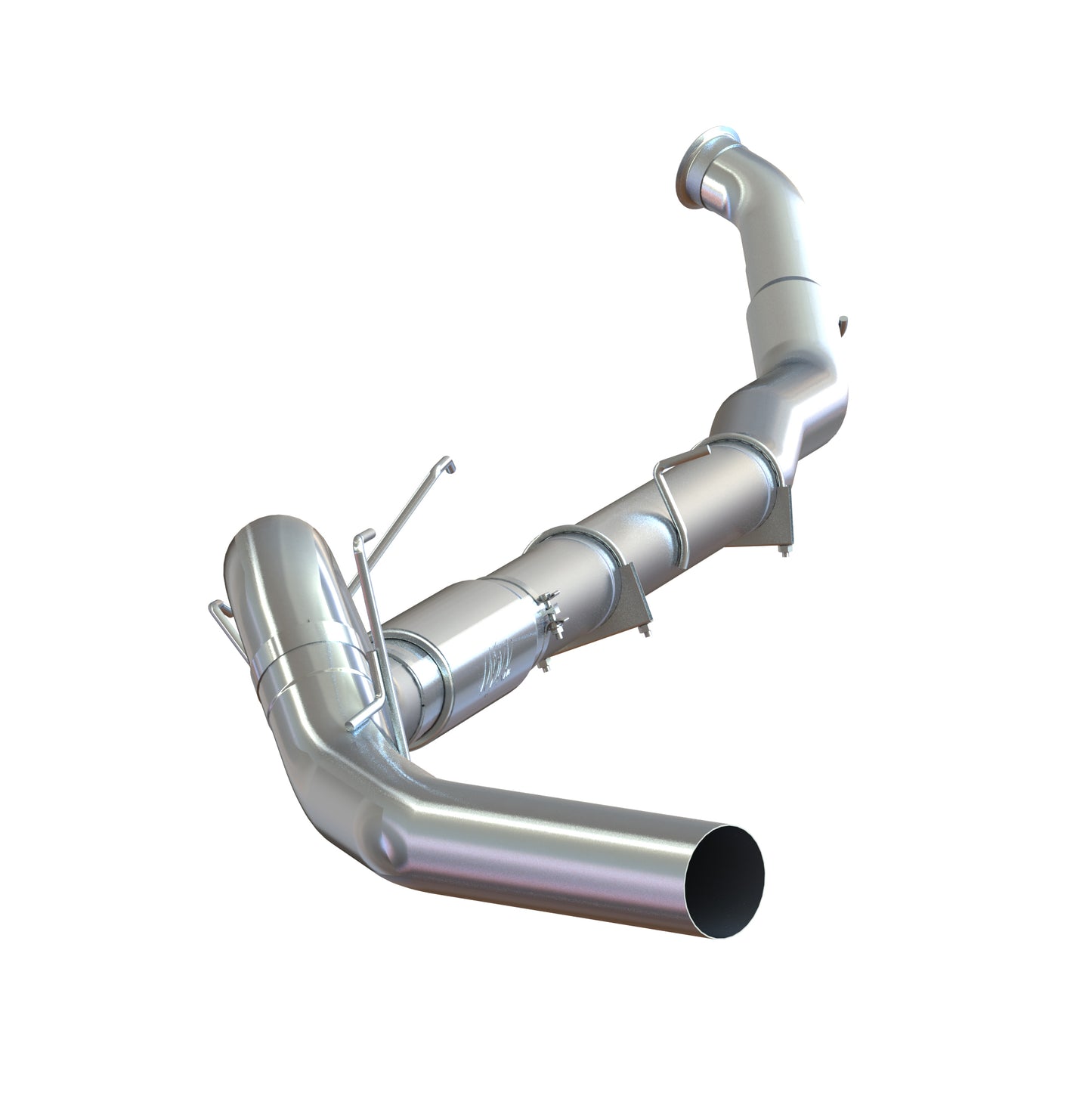 5” Turbo Back, Race System, no bungs, with muffler, AL, 2010-2012 RAM 2500/3500 6.7L