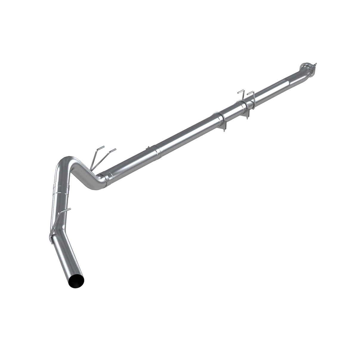 4" Down Pipe Back, Race System, without bungs, without muffler, - PLM Series, 2011-2016 Ford F250/350/450 6.7L