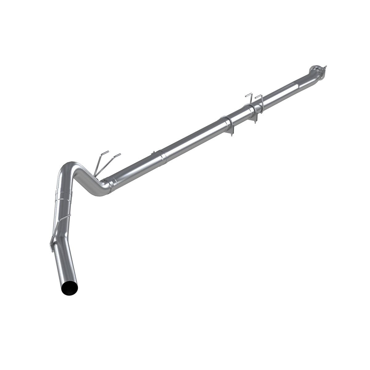 4" Down Pipe Back, Race System, without bungs, without muffler, - SLM Series, 2011-2016 Ford F250/350/450 6.7L