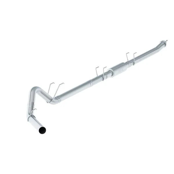 4" Down Pipe Back, Race System, without bungs, with muffler - P Series, 2017-2019 Ford F250/350/450 6.7L