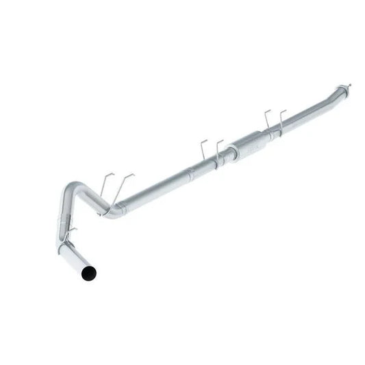 4" Down Pipe Back, Race System, without bungs, with muffler - P Series, 2017-2019 Ford F250/350/450 6.7L