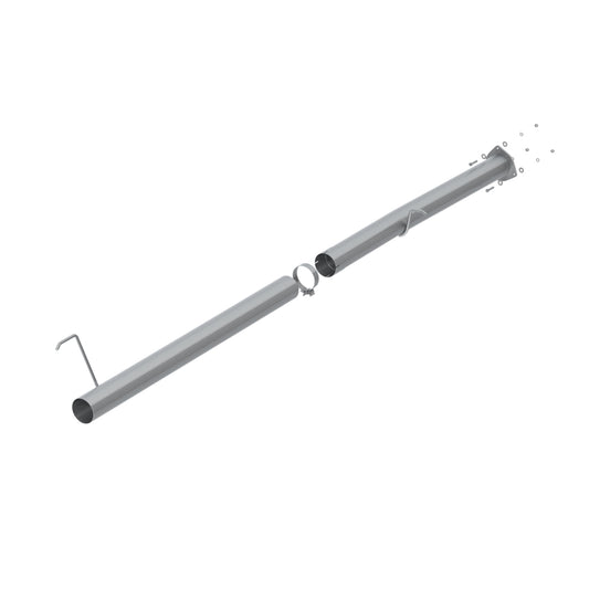 4" Race Pipe, without bungs, AL, 2013-2018 RAM 2500/3500 6.7L
